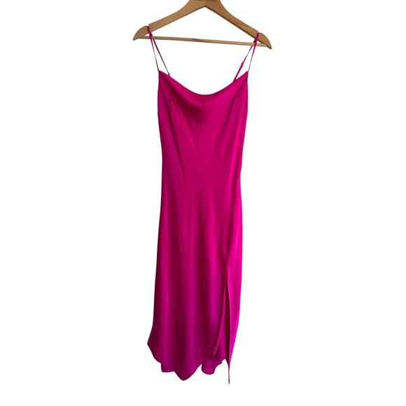 Express Satin Hot Pink Maxi Slip Dress Women's XS NEW - Picture 1 of 5